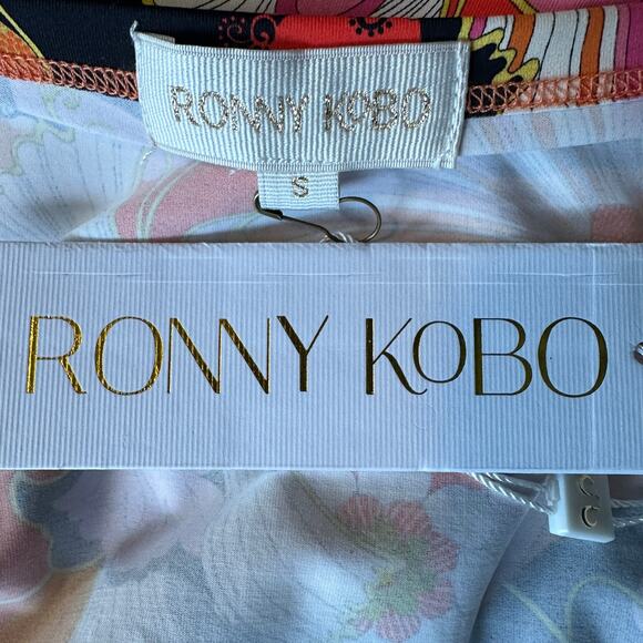 Ronny Kobo Floral Midi Wrap Skirt SMALL Sarong Slit Designer Vacation $228 NEW - Picture 7 of 8